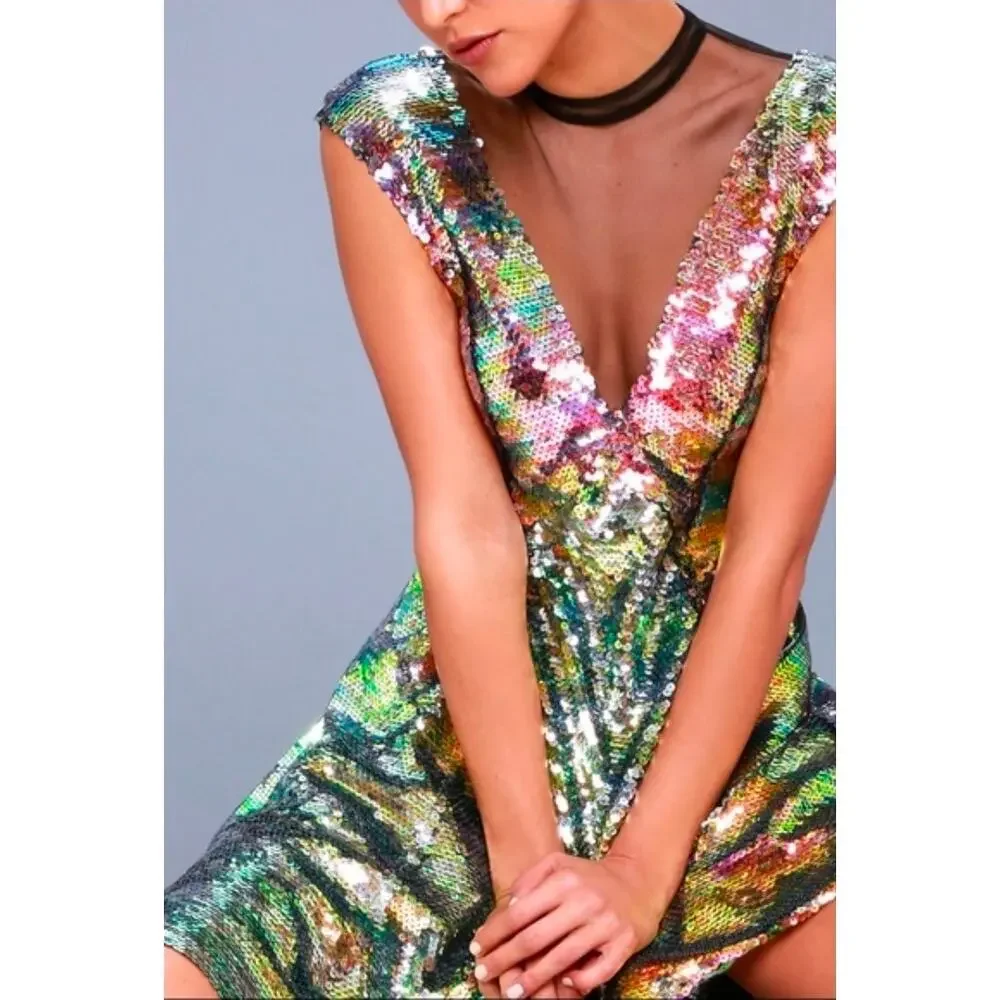 Free People Multicolor Sequin Midi Dress